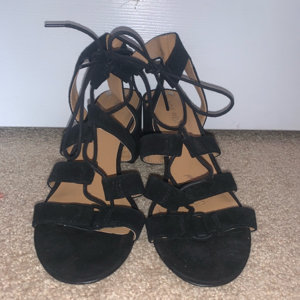 lace up chunky heels